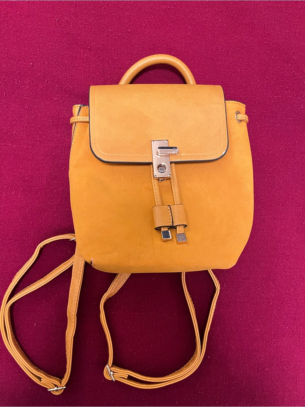 Mustard Yellow Women's Backpack Purse - Casual Everyday Bag
